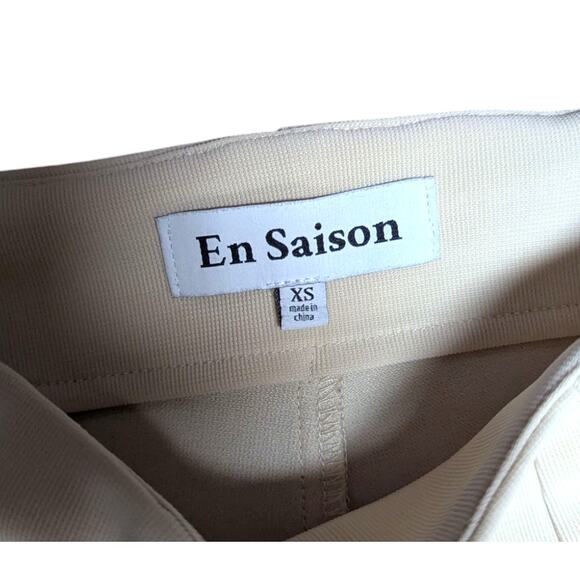 Anthropologie En Saison XS Cream Tailored Slim Bootcut Pants Stretch Neutral - Picture 5 of 6